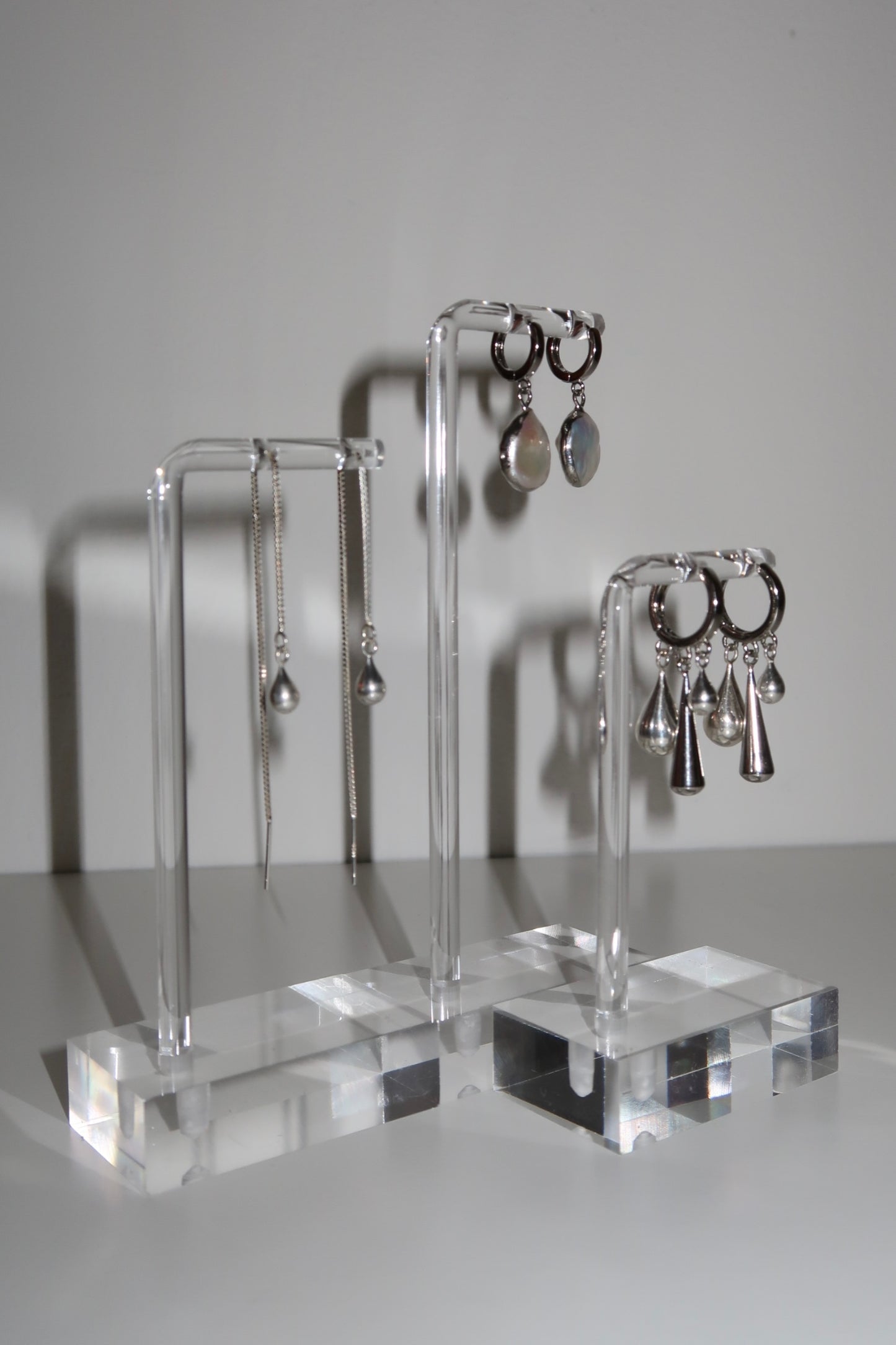 Sterling silver teardrop trio mini hoops
