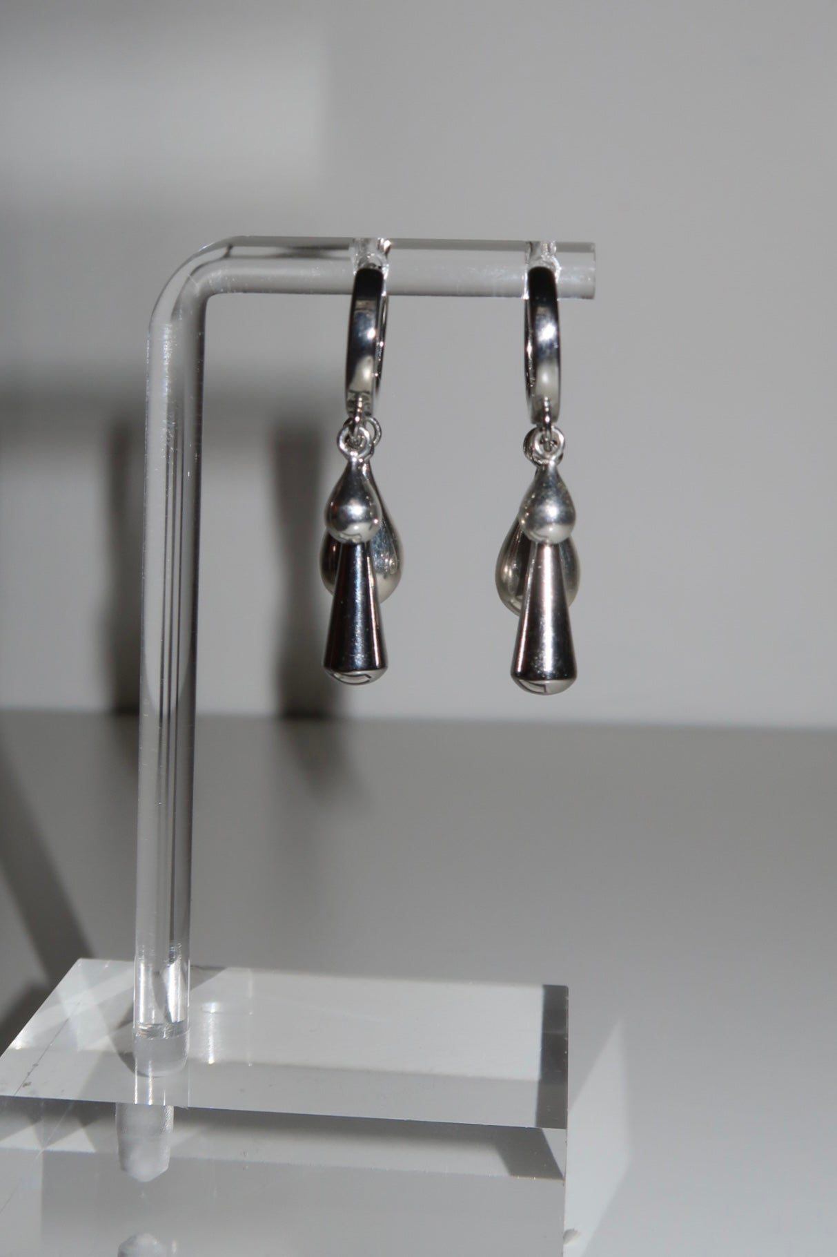 Sterling silver teardrop trio mini hoops