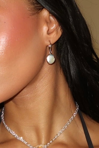 Sterling silver baroque pearl mini hoops