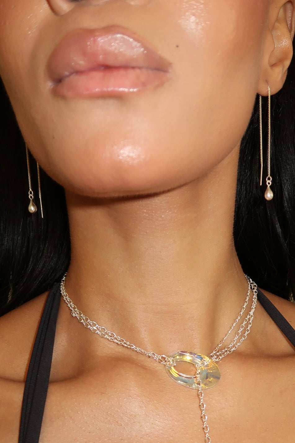 Sterling silver teardrop threader