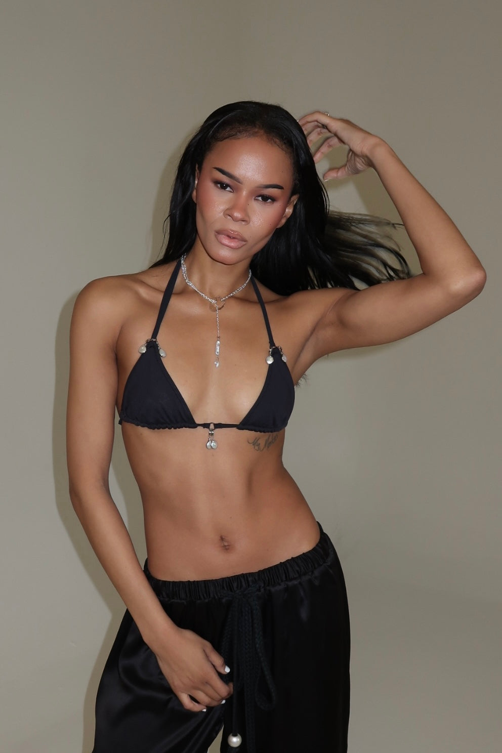 Sterling silver baroque pearl mini hoops