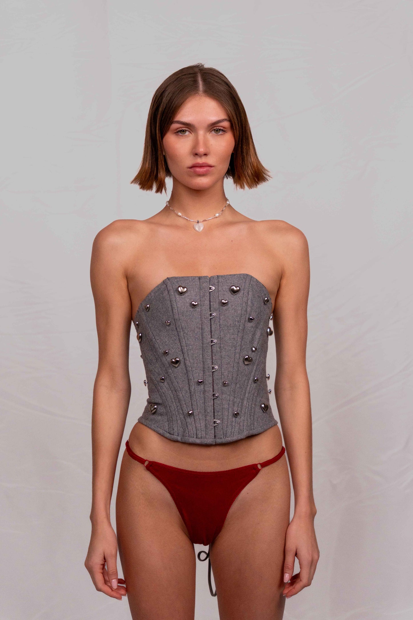 Chrome Heart Button Corset